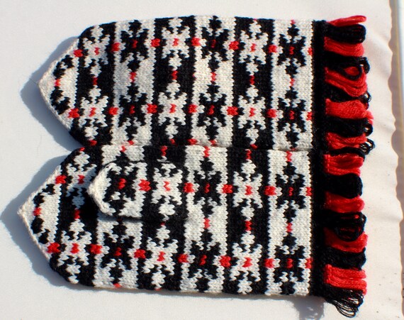 Hand Knitted Wool Mittens - Gloves Nordic: Latvia… - image 3