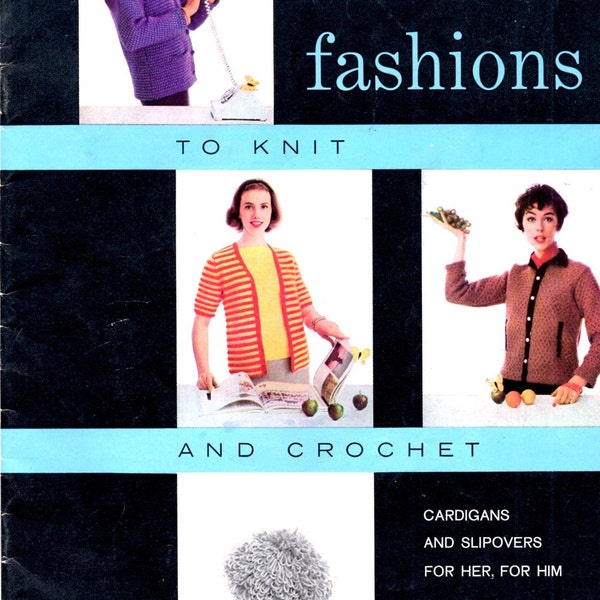 Smart Fashions Knit Crochet Sweaters Cardigans Bolero Pullover Men Women Sizes Cable Wig Hat Vintage 1960s Craft Pattern Leaflet Star 141