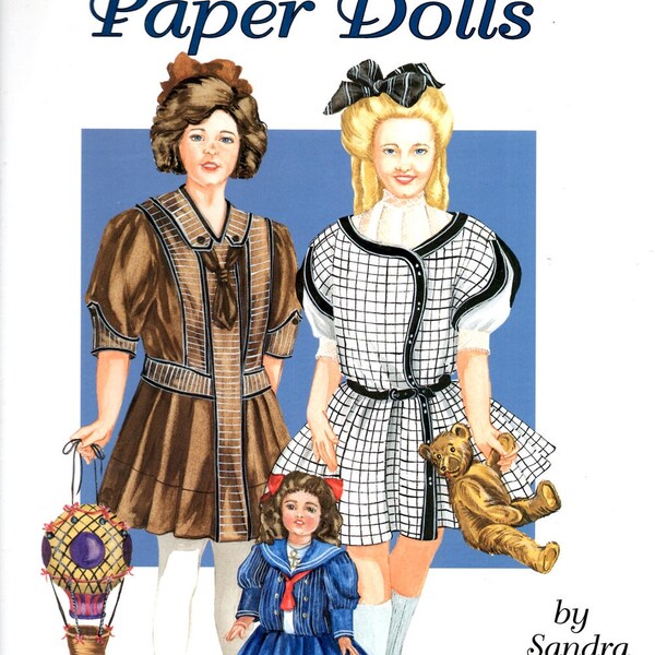 Forever Children Paper Doll Miranda and Amelia Edwardian Era Dolls Formal Dresses Hats School Beach Tea Time Costume Ball Play Activity Book