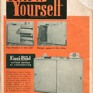 Build It Yourself Modern Wardrobe Wood Sliding Doors and Internal Drawers Easi-Bild Pattern 139