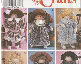 Stuffed Doll and Clothes 22 Inches Tall Dress Pantaloons Overalls Toy Bunny Rabbit Uncut Craft Sewing Pattern Simplicity 8688