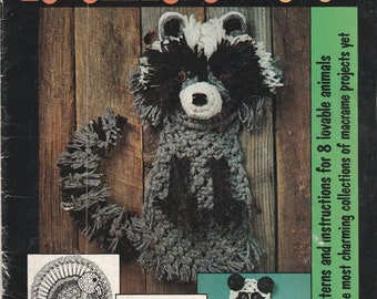 Macrame Animal Art Vol. II Raccoon Panda Turkey Snail Chimp Rabbit Lamb Skunk Knotted Craft Pattern Leaflet 7122