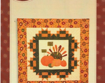 Gobble Gobble Wall Hanging Tablemat Quilted Pumpkin Turkey Sewing Craft Pattern 451