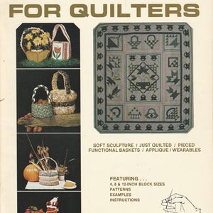 Baskets for Quilters Triangle Blocks Handled Baskets Flowers Quilt Fabric Container Pot Holder Tote Bags Place Mat Runner Craft Pattern Book