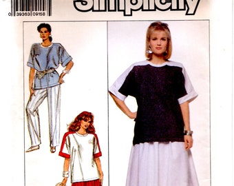 Misses Top Pull-On Pants Skirt Easy to Sew Adult Woman Plus Sizes Small Medium Large Extra Large Uncut Craft Sewing Pattern Simplicity 9211