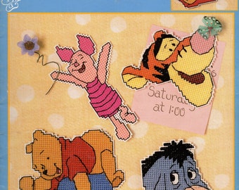 Pooh Magnets Plastic Eeyore Tigger Piglet Balloon Refrigerator Magnets Canvas Needlepoint Embroidery Craft Pattern Leaflet Leisure Arts 1862