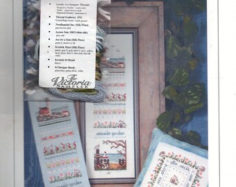 Seaside Garden Sampler Kit Lighthouse Seagull Starfish Pier Anchor Counted Cross Stitch Embroidery Craft Pattern
