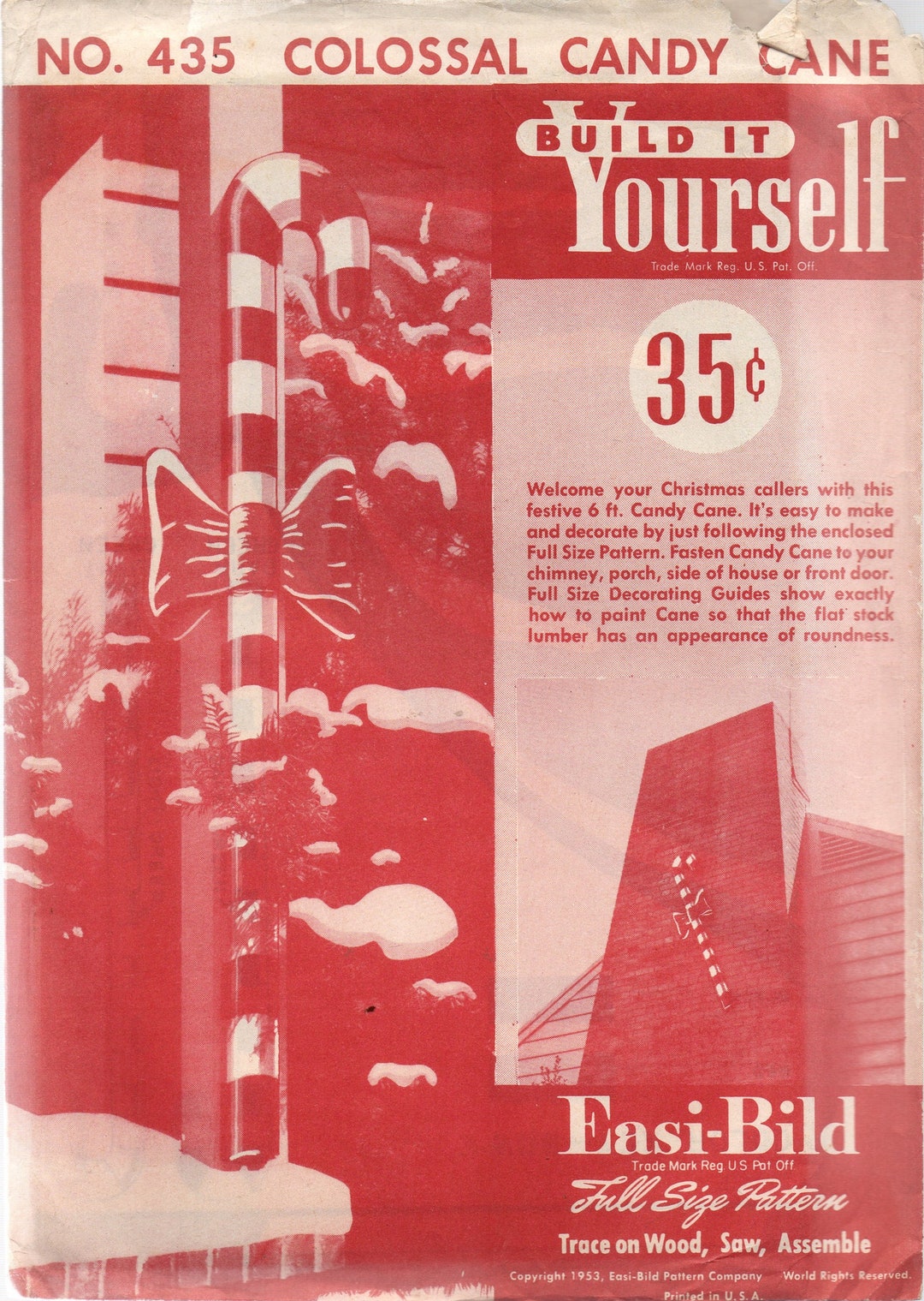 Colossal Candy Cane 6 Foot Christmas Decoration Pattern Holiday Outdoor ...