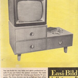 TV Step Table with Three Drawers 37 x 20 x 16 Uncut Easi-Bild Woodworking Craft Pattern Number 925
