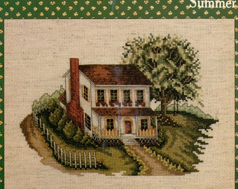 Country in Season Summer White House Picket Fence Flower Bordered Walk Counted Cross Stitch Embroidery Craft Pattern Leaflet CK773