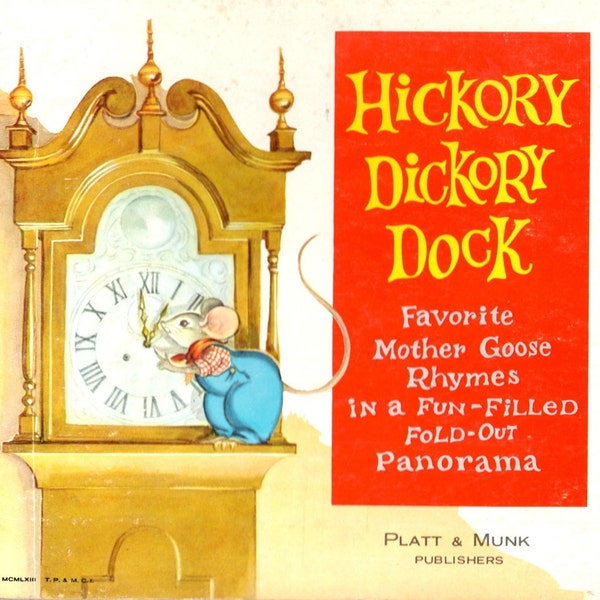 Hickory Dickory Dock Little Bo Peep Jack and Jill 3 Little Kittens Mother Goose Rhymes Vintage 1970s Children Fold Out Board Book