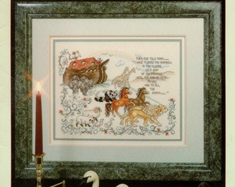 Noah An Eternal Promise Ark Giraffes Horses Pandas Sheep Lions Ducks Counted Cross Stitch Embroidery Craft Pattern Leaflet 25