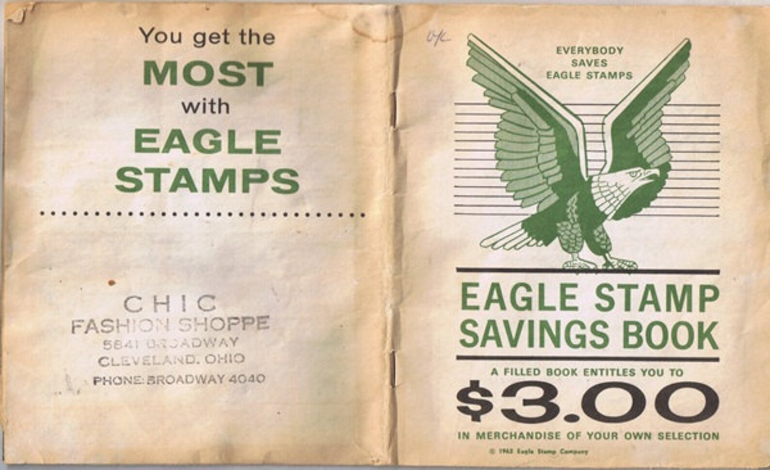 Eagle Stamp Savings Book 1963 Vintage May Company Chic Fashion Etsy