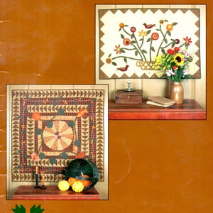 Summer Fall Hand Machine Quilting Rug Patterns Applique Instructions Felting Dyeing Wool Binding Off Bouquet Penny Rub Pumpkins Wool Vest