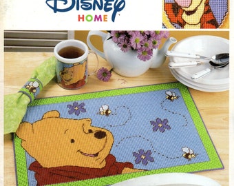 Disney Pooh's Place Home Decor Magnet Tissue Box Cover Coaster Needlepoint Embroidery Plastic Canvas Craft Pattern Leaflet Leisure Arts 3384