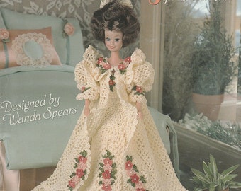 Stephanie's Crochet Peignoir for 11.5 Inch Fashion Dolls Nightgown Bathrobe Roses Craft Pattern Leaflet 02010597