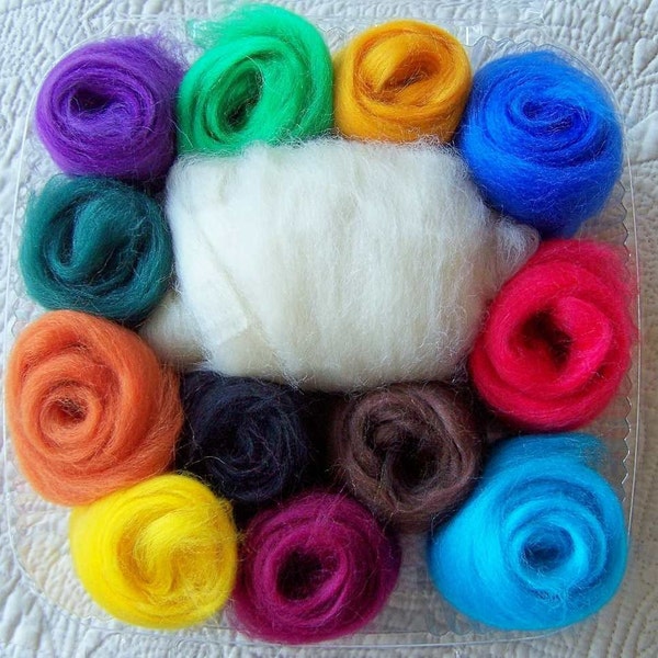 Felting Wool Fiber-Roving - Colonial Wool Felting Kit