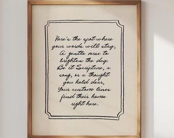 Custom Quote, Poem or Scripture Verse Print, Personalized Wall Art