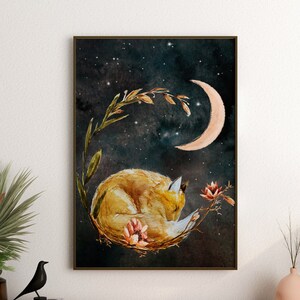 Fox Art Print,  Woodland Animals Nursery Artwork