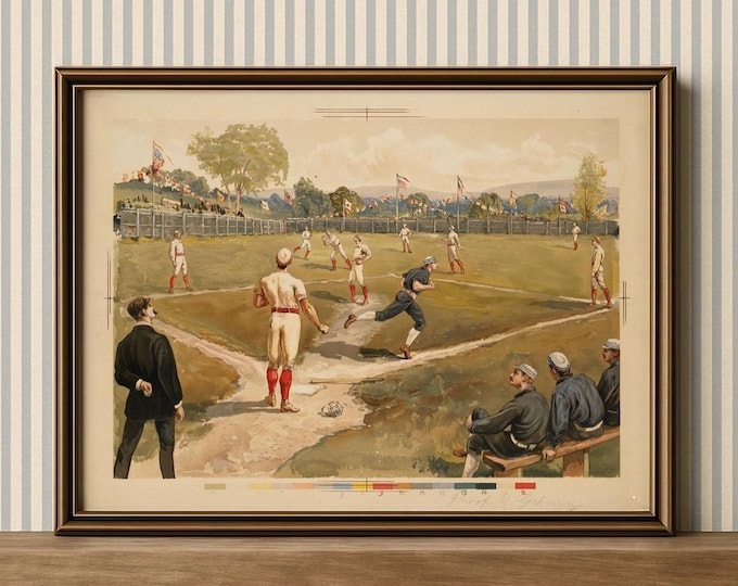 Vintage Baseball Print – Classic Sports Wall Décor for Boys Room, Man Cave, or Sports Enthusiast Gift