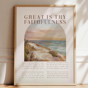 Great Is Thy Faithfulness Song Lyrics Print, Christian Hymn Wall Art, Original Painting