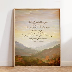 May the Lord Bless You Scripture Print, Numbers 6:24 Art, Christian Gift