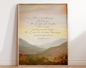 May the Lord Bless You Scripture Print, Numbers 6:24 Art, Christian Gift