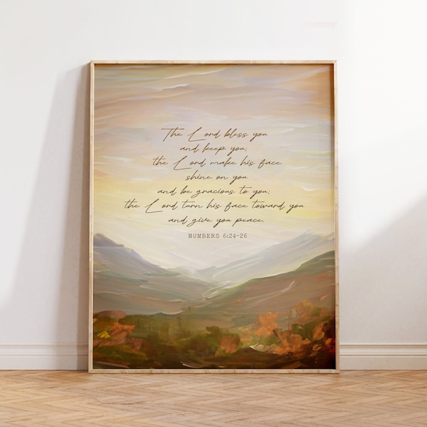 May the Lord Bless You Scripture Print, Numbers 6:24 Art, Christian Gift