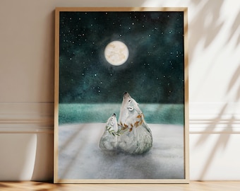 絵画。原画【A bear angel holds the moon】 Night: Angel Holding a Waning Moon | All Works | The MFAH