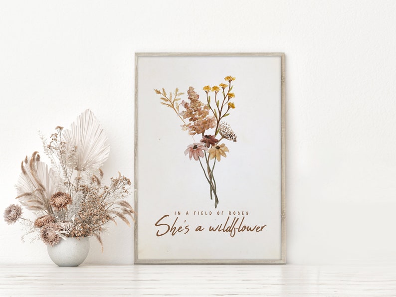 She's A Wildflower Art Print Minimal Baby Girl Nursery - Etsy