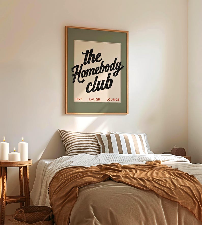 The Homebody Club print with vintage typography design