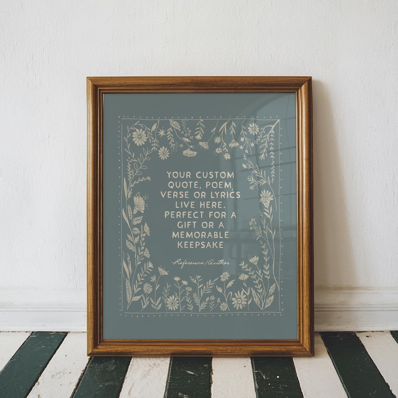 Personalized poem print, sentimental home decor or memorial remembrance art.