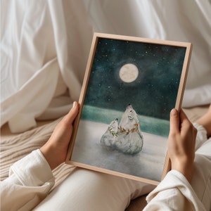 Polar Bear Mama and Baby Art Print: Arctic Nursery Decor bild 5