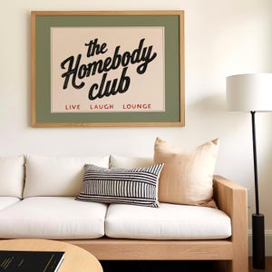 The Homebody Club Printable | Cozy Wall Art, Introvert Gift INSTANT DOWNLOAD image 2