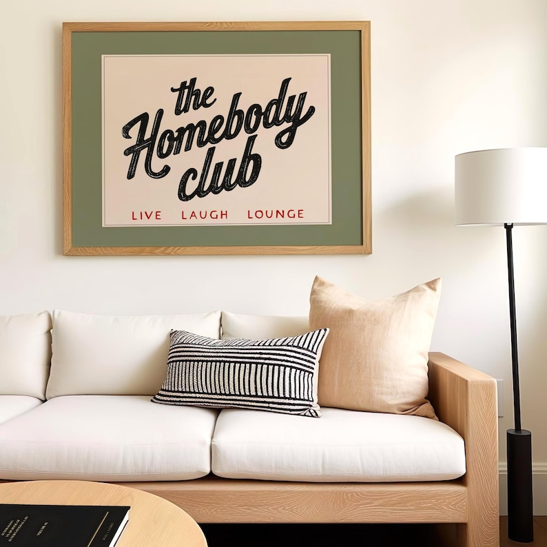 The Homebody Club Printable | Cozy Wall Art, Introvert Gift INSTANT DOWNLOAD image 2