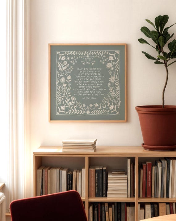 Irish Blessing Art Print, May the road rise up to meet you, Housewarming Gift