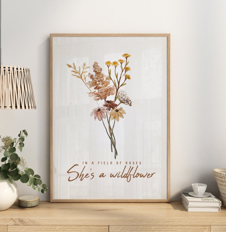 She's A Wildflower Art Print Minimal Baby Girl Nursery - Etsy
