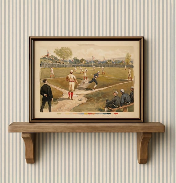 Vintage Baseball Print – Classic Sports Wall Décor for Boys Room, Man Cave, or Sports Enthusiast Gift