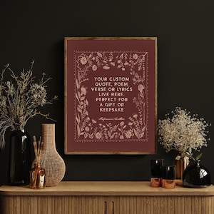 Custom wedding vow print, meaningful keepsake or anniversary gift for couples.