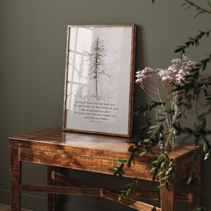 Numbers 6:24, Scripture Art Print, May the Lord Bless you and Keep You, Bible Verse Wall Décor, Pine Tree Sketch bild 5
