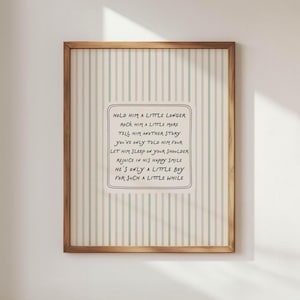 Hold Him a Little Longer Poem Print | Vintage Nursery Wall Art for Boys Room