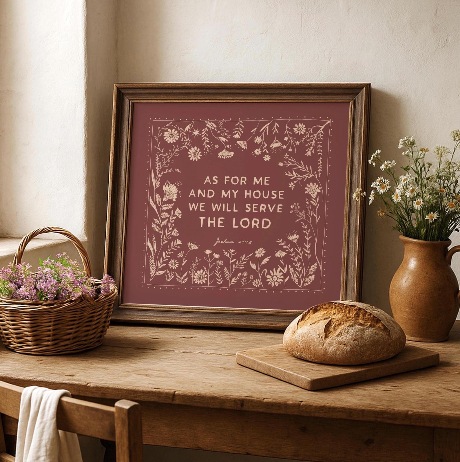 As for Me and My House Scripture Print, Joshua 24:15 Christian Gift