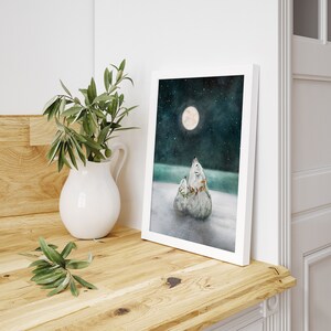 Polar Bear Mama and Baby Art Print: Arctic Nursery Decor bild 4