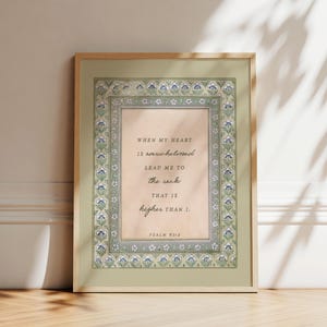 Lead Me to the Rock FRAMED Print | Psalm 61:2 Scripture Gift | Encouraging Bible Art