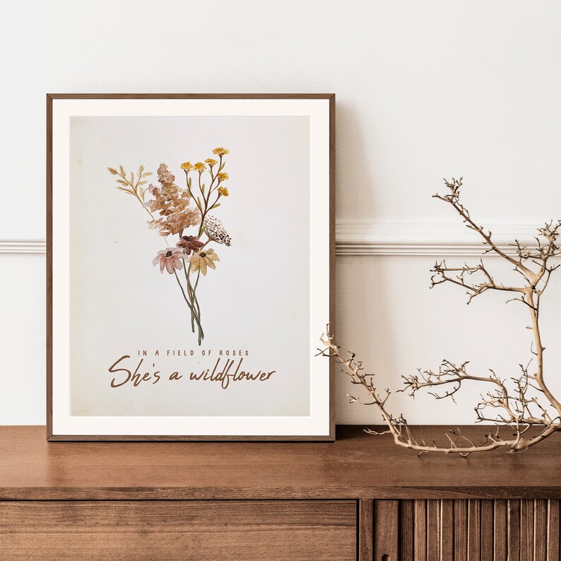 She's A Wildflower Art Print Minimal Baby Girl Nursery - Etsy