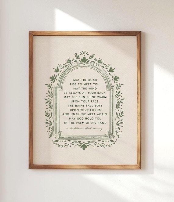 Irish Blessing Print, Road Rise to Meet You Celtic Housewarming Gift