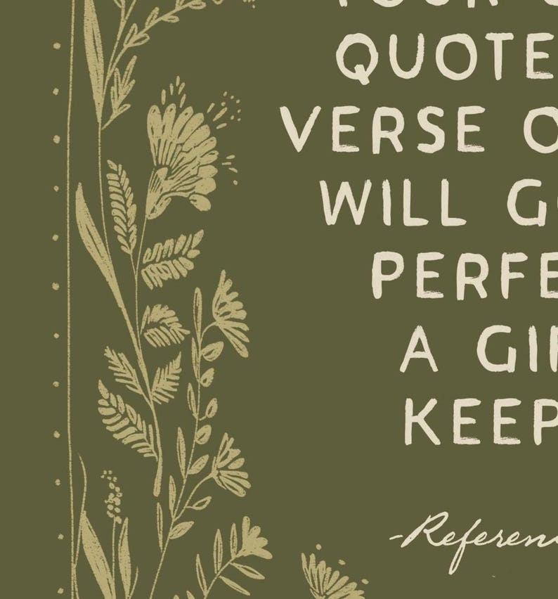 Custom Quote Print, Poem or Scripture Verse Gift, Personalized Wall Art (Multiple Color Options) image 5