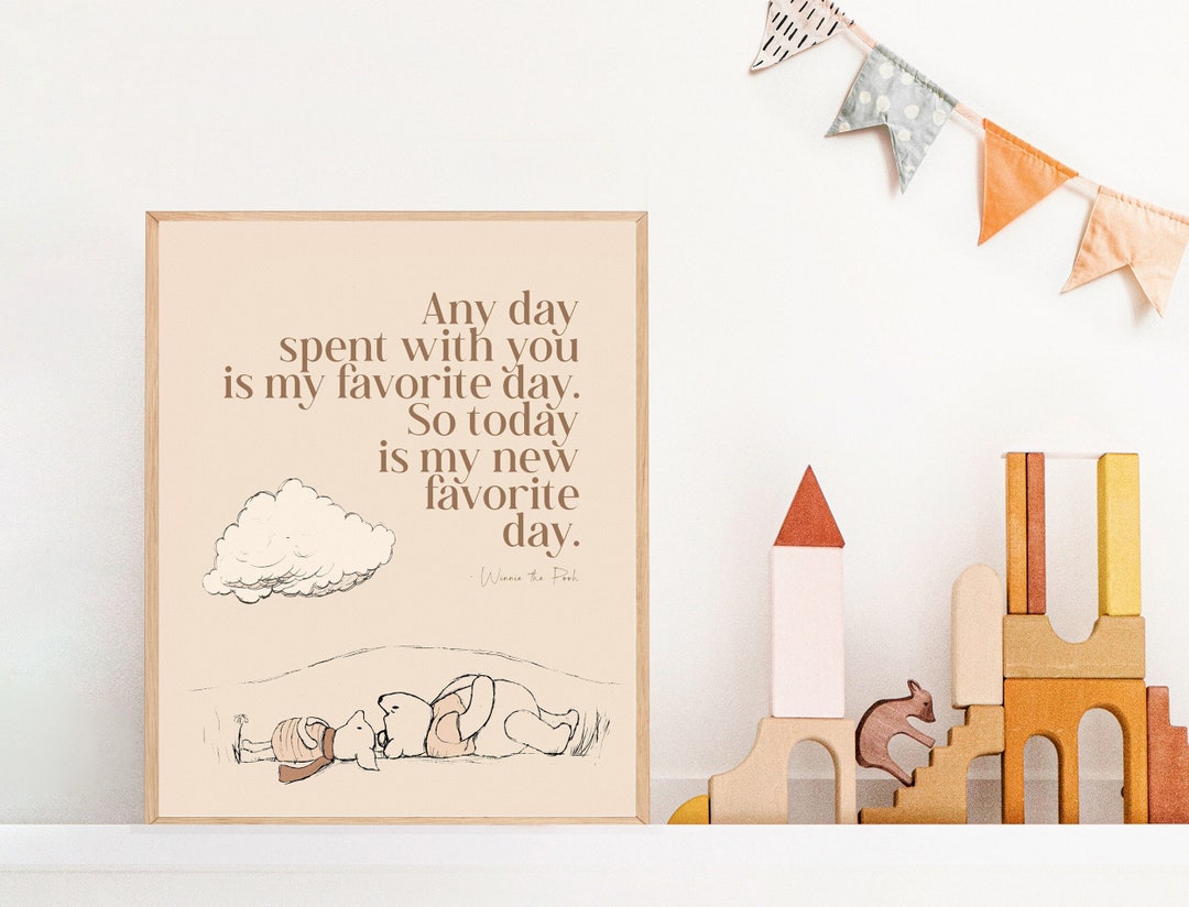 Vintage Winnie the Pooh Art Print Pooh and Piglet Nursery Etsy