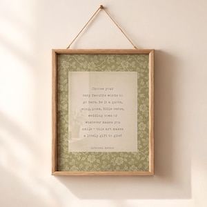 Custom Quote Print, Personalized Wall Art, Favorite Bible Verse Gift