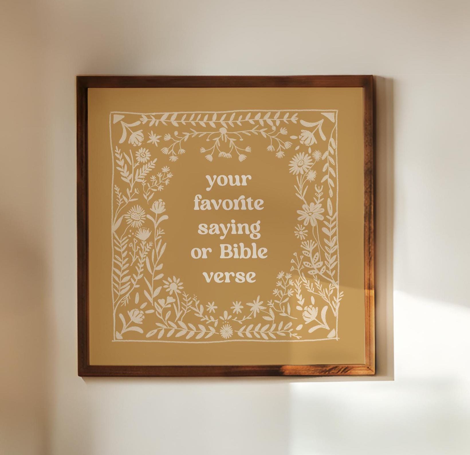 Custom Quote Print, Favorite Scripture, Life Verse or Motto, Encouraging Inspiring, Folk Art Style